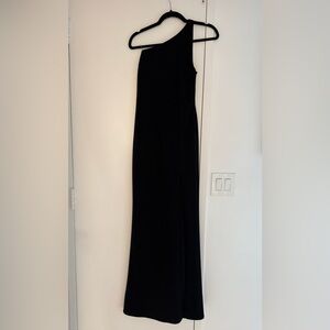 BHLDN HALLIE ONE-SHOULDER STRETCH CREPE MAXI GOWN